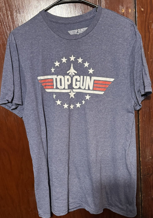 Top Gun Movie Logo T Shirt Men's Size L Blue
