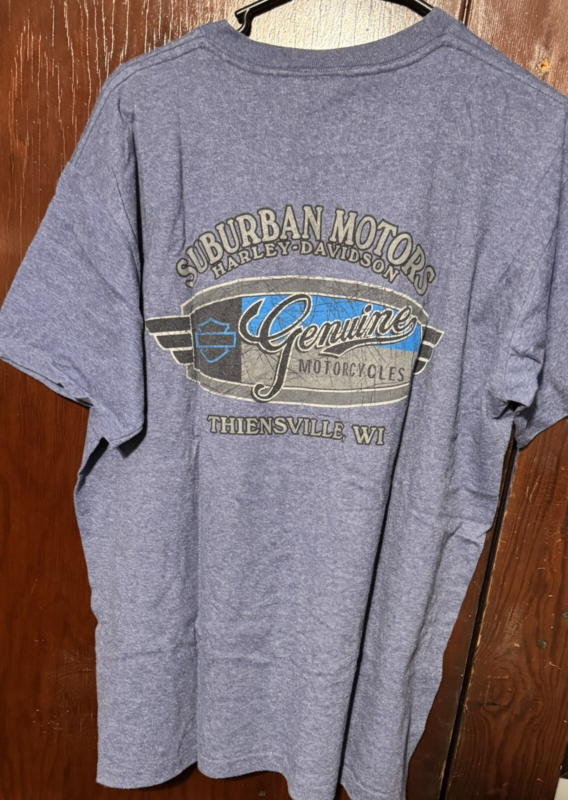 Harley-Davidson of Thiensville WI Vintage T Shirt Men's Sz XL Blue H-D