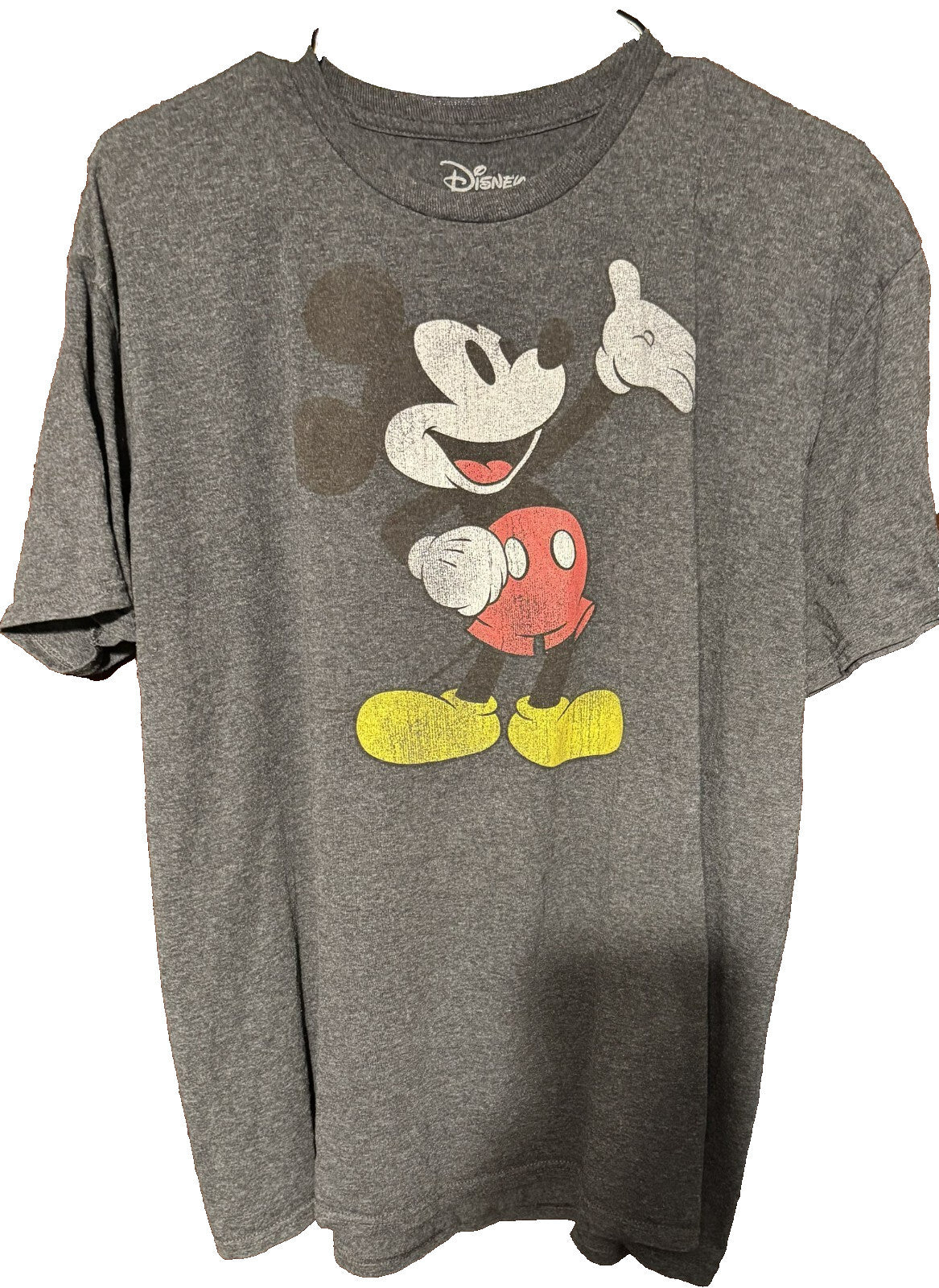 Mickey Mouse Disney T Shirt Gray Men's Size XL