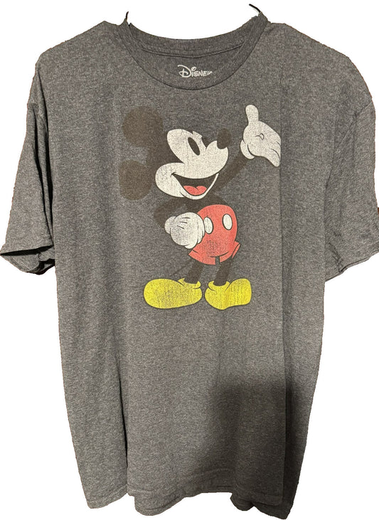 Mickey Mouse Disney T Shirt Gray Men's Size XL