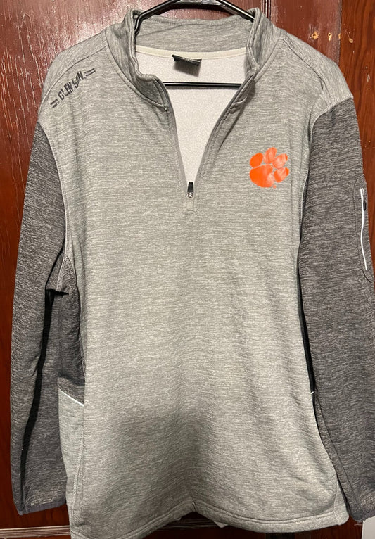 Clemson Tigers Colosseum Sweatshirt Track Jacket Mens XXL gray NCAA ACC