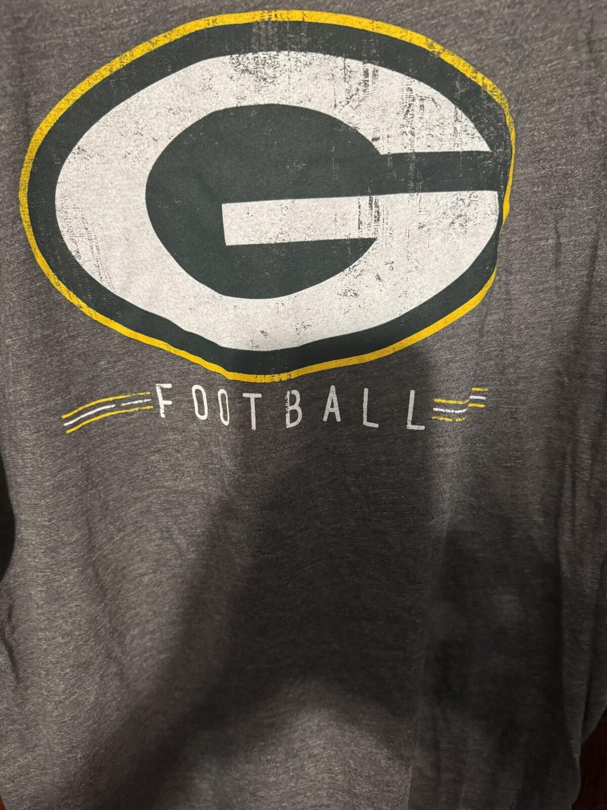 Green Bay Packers Team Apparel t-shirt Mens Sz L Gray NEW WITHOUT TAGS
