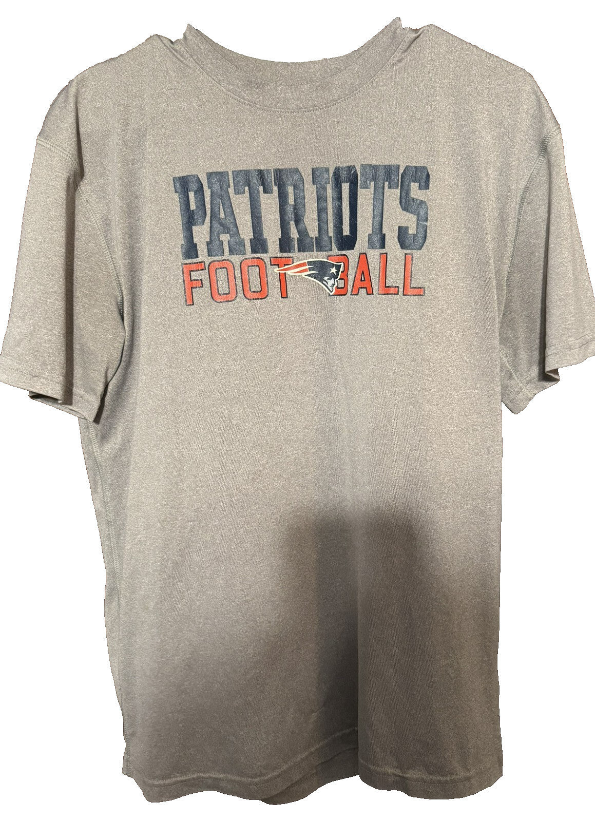 New England Patriots Short Sleeve T-Shirt Men L Gray NFL AFC