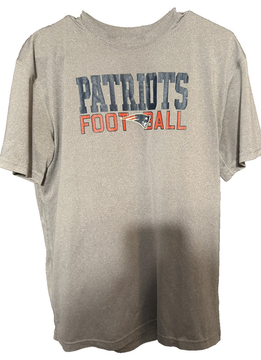 New England Patriots Short Sleeve T-Shirt Men L Gray NFL AFC