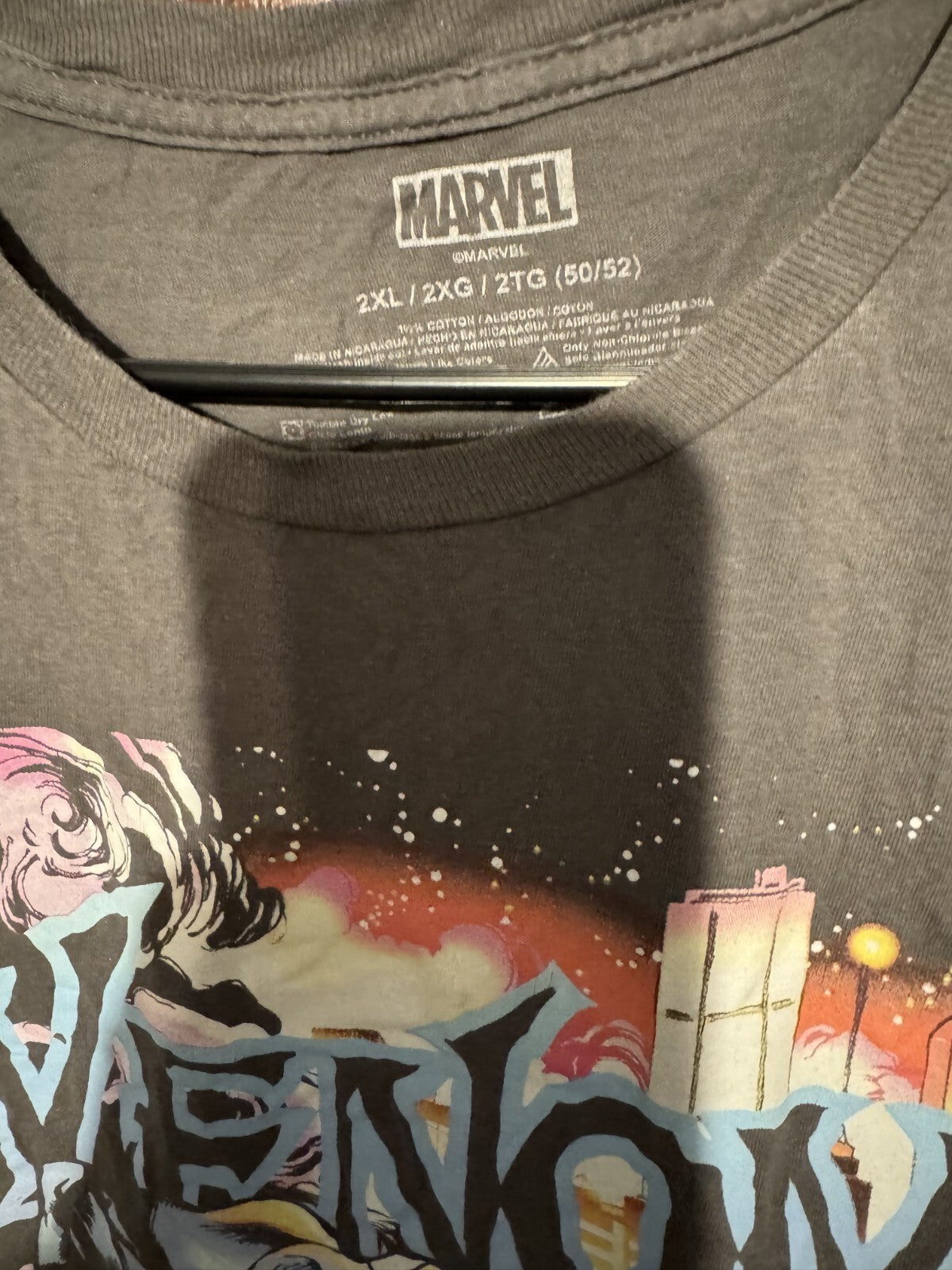 Venom Comic Book Marvel S/S Tee shirt Men's Size XXL Gray