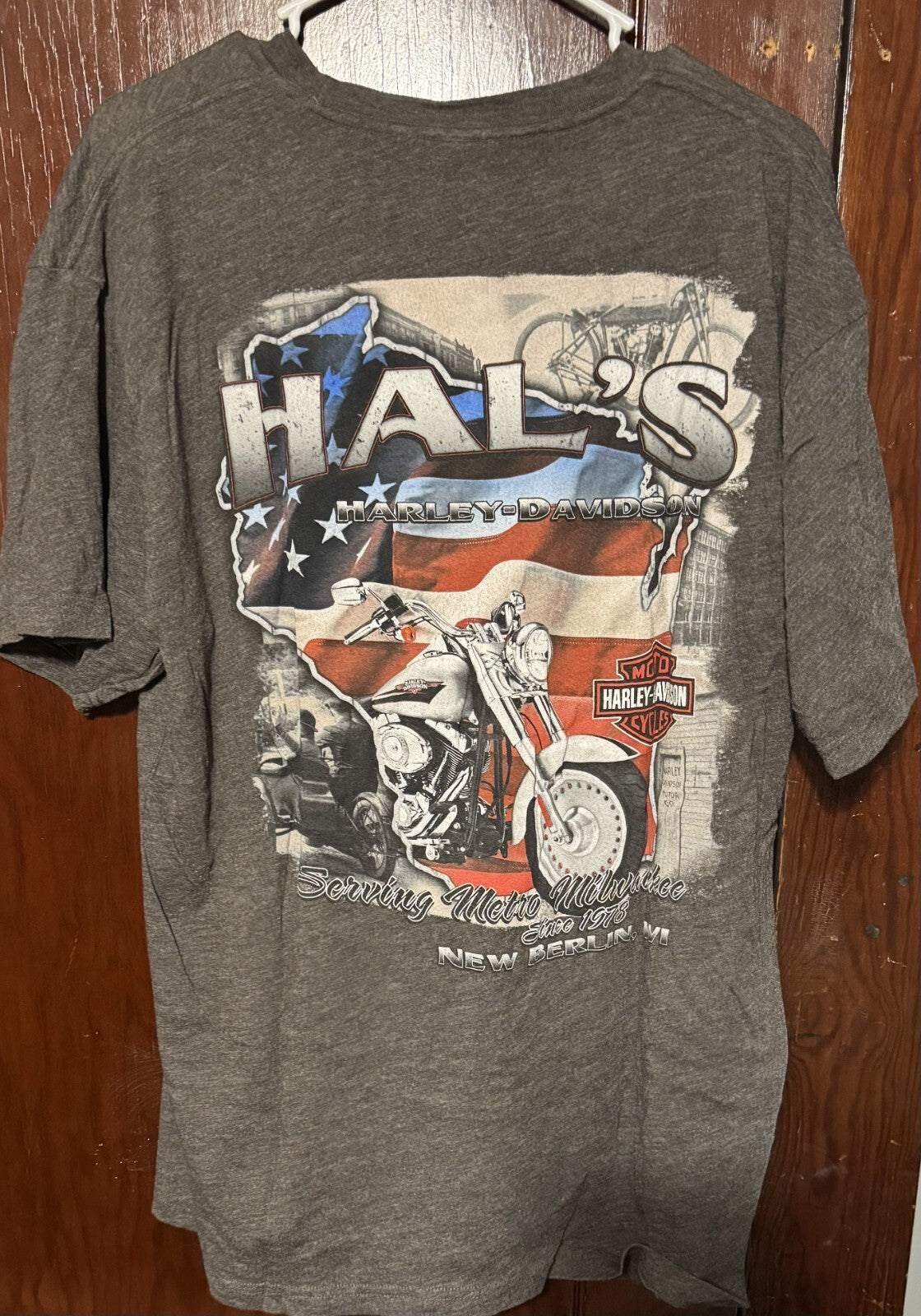 Harley-Davidson of New Berlin WI T-Shirt Men Sz XL Gray H-D