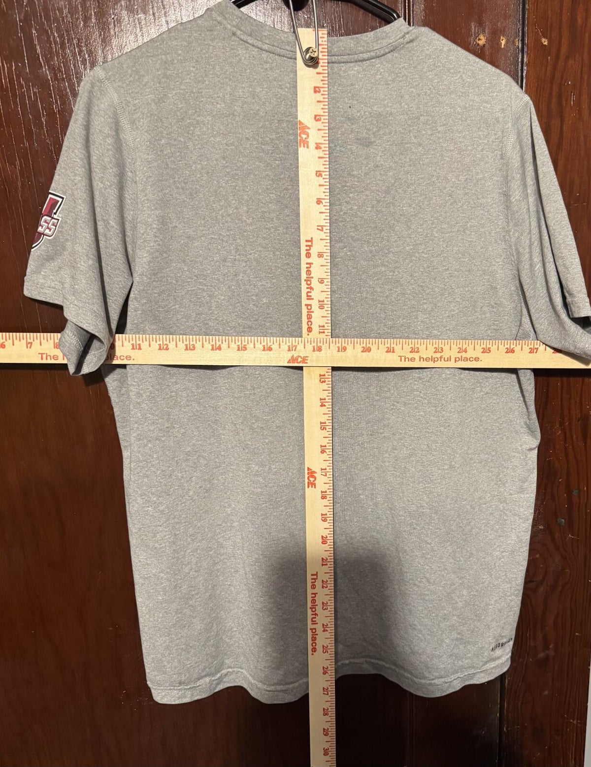 UMass Minutemen Short Sleeve Adidas T-shirt Men's L Gray