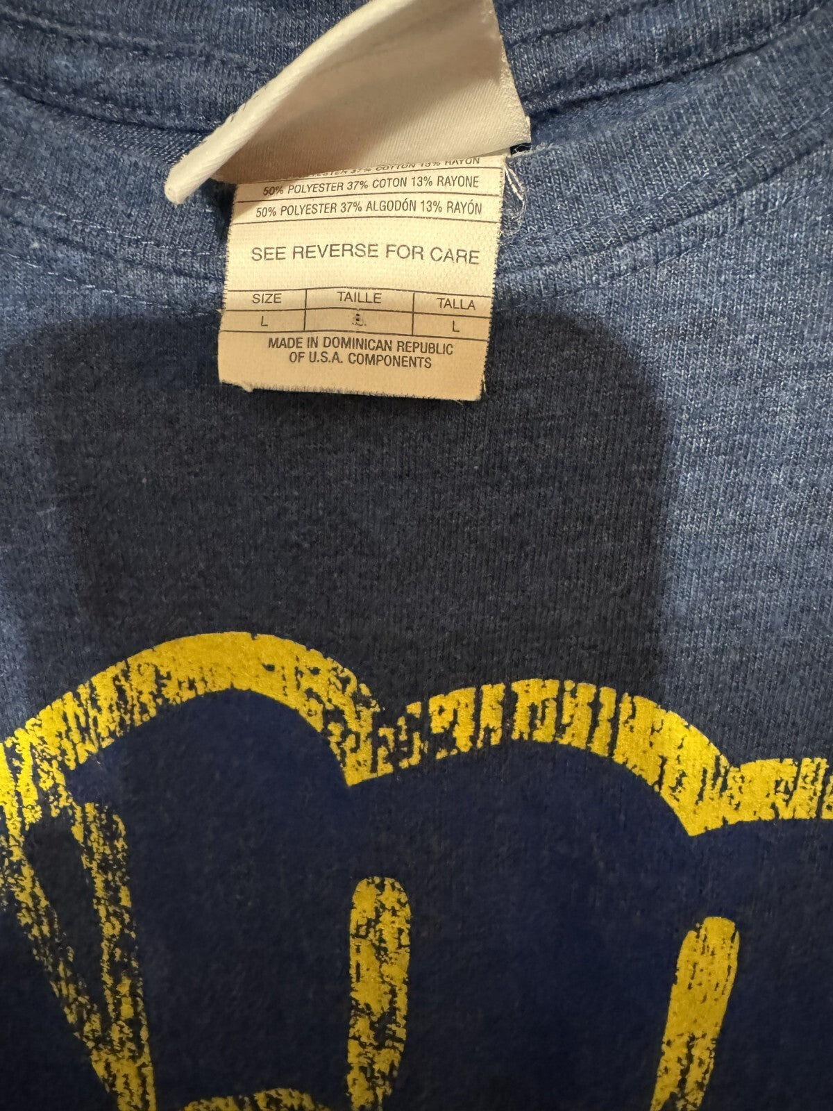 Milwaukee Brewers 5th & Ocean Women's Size L t-shirt Blue