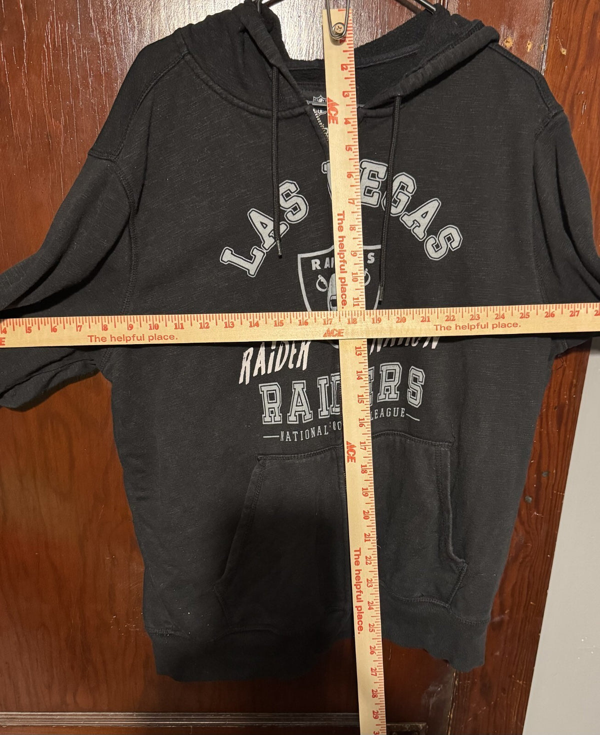 Las Vegas Oakland LA Raiders Black Full Zip Hoodie Men sz L