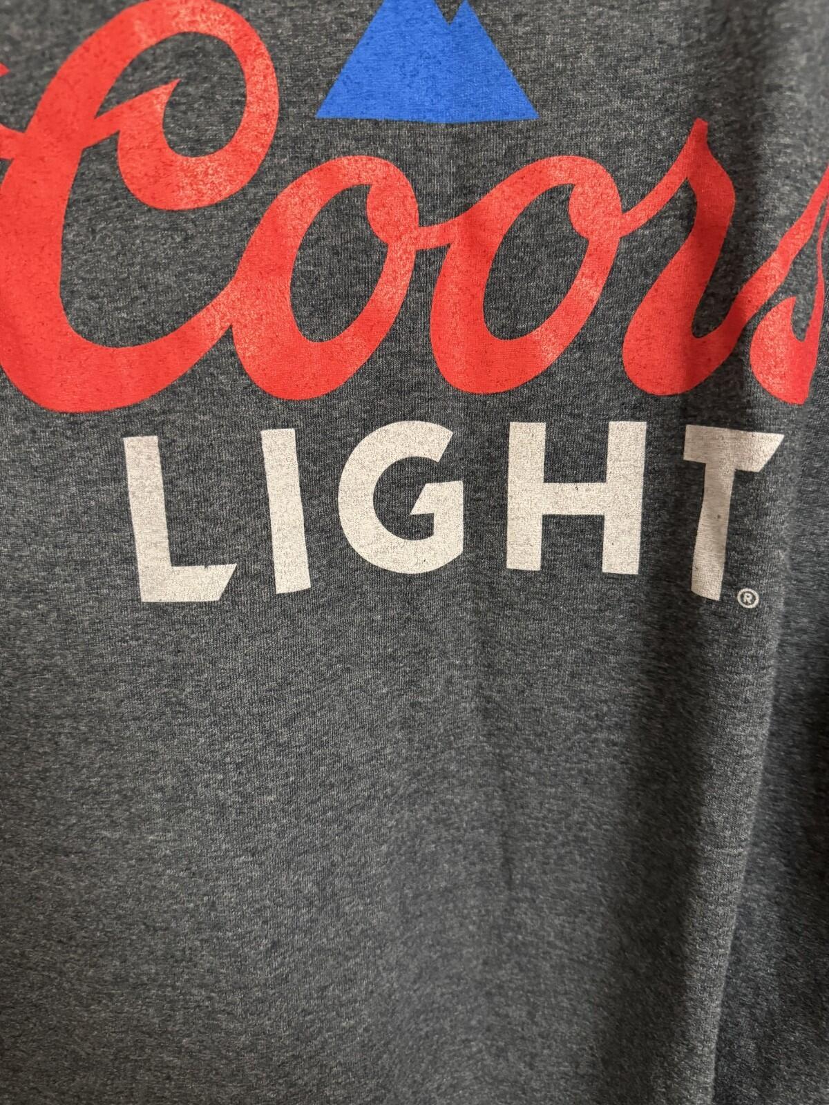 Coors Light Gray Vintage Logo Tee Shirt Men Sz XL