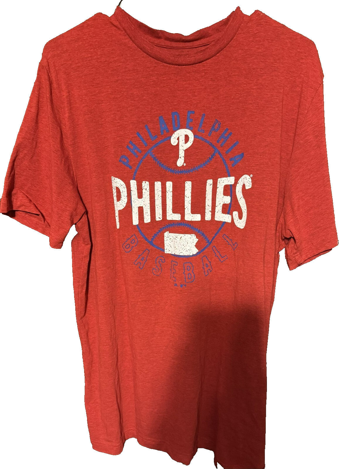 Philadelphia Phillies Majestic Tee Red Men's Size L