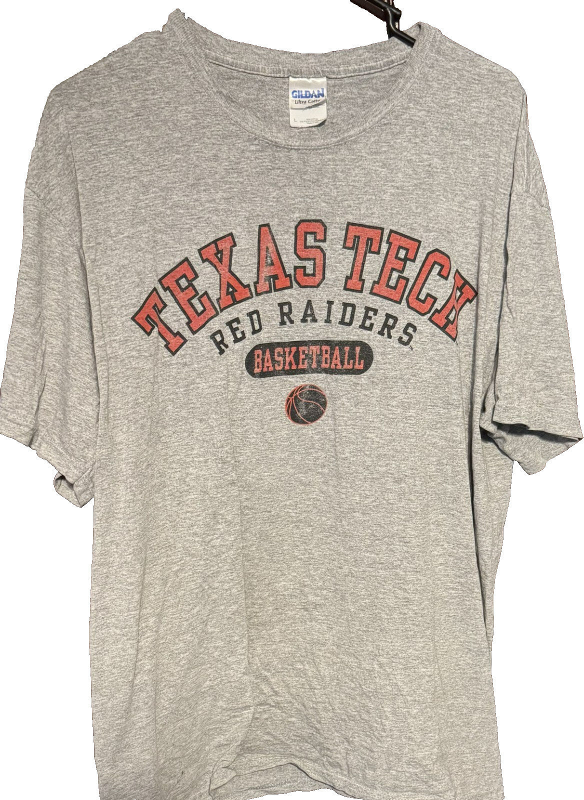 Texas Tech Red Raiders Basketball T-Shirt Men's Size L Gray