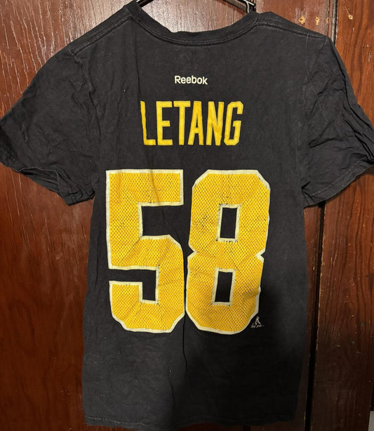 Pittsburgh Penguins Reebok Kris Letang Tee Black Men Size S