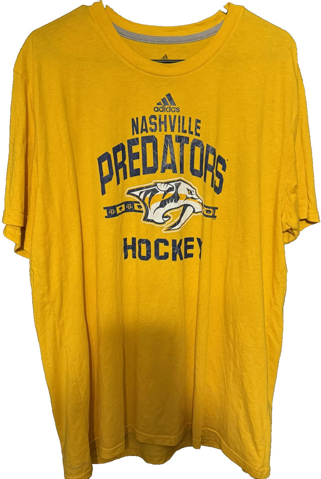 Nashville Predators Yellow Adidas T Shirt Men's Size XXL