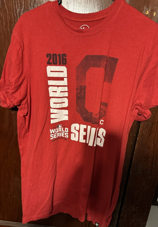 Cleveland Indians '47 2016 World Series T-Shirt Men's L Red