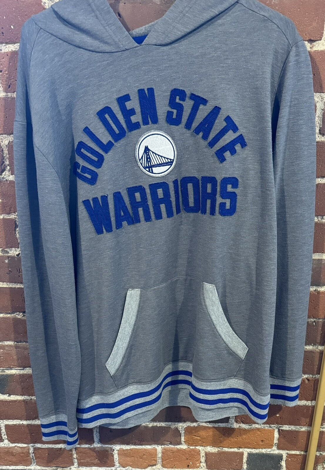 Golden State Warriors Men Sz L Fanatics Gray Pullover Hoodie