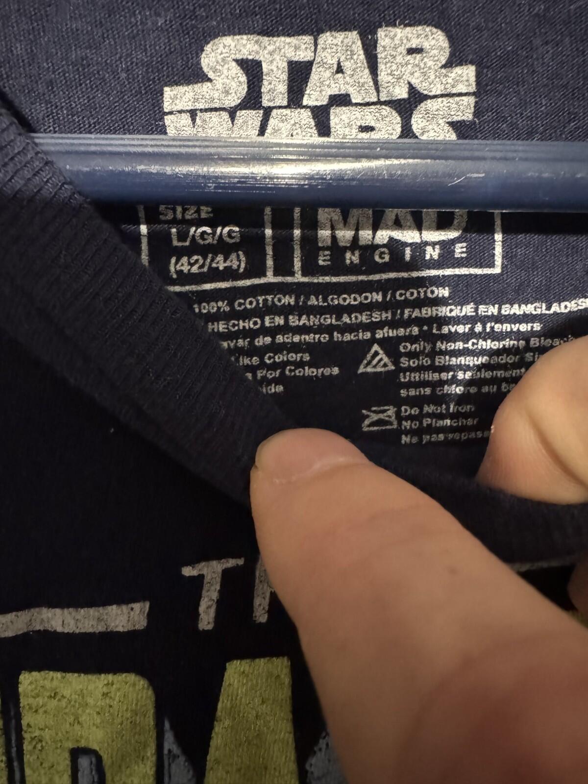 Star Wars Logo Mandalorian Grogu T-Shirt Men's Size L Blue