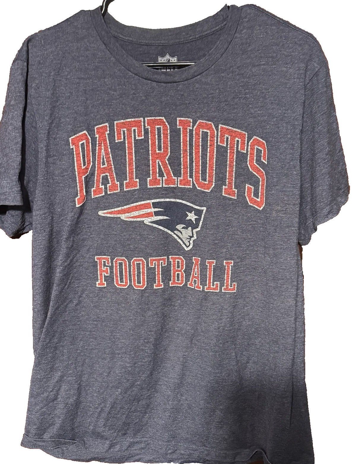 New England Patriots T Shirt Men L Blue Tee NFL Football