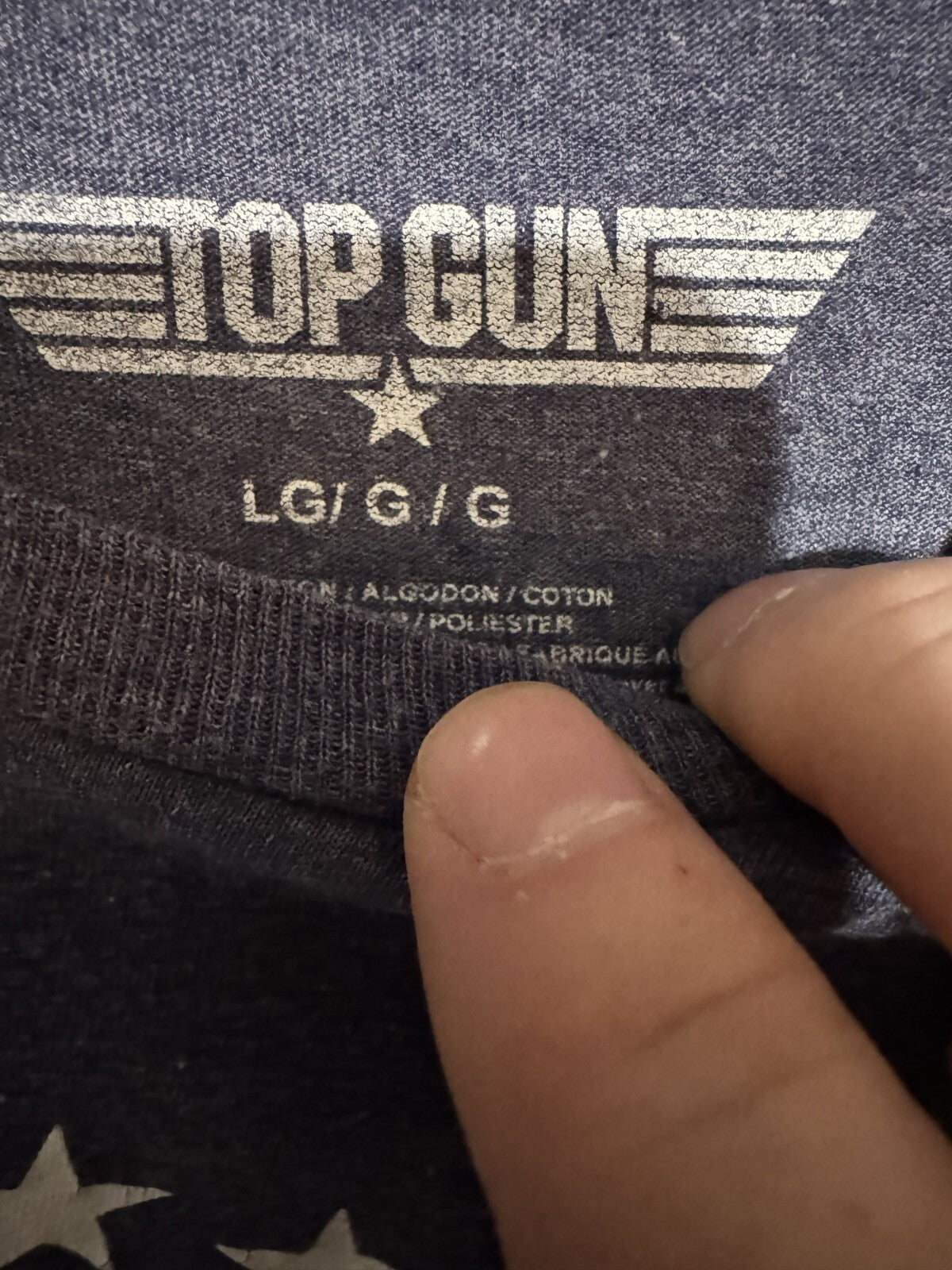 Top Gun Movie Logo T Shirt Men's Size L Blue