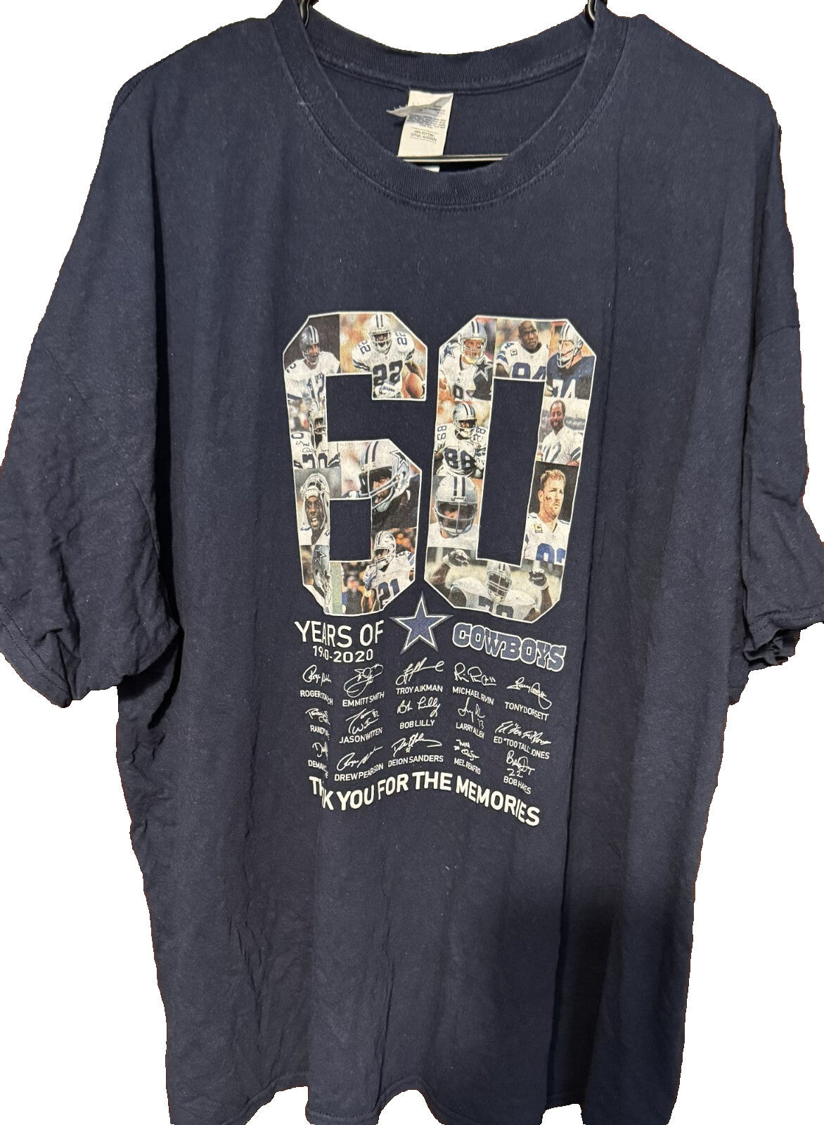 Dallas Cowboys Vintage 60th Anniversary Tee Blue Men Sz 3XL