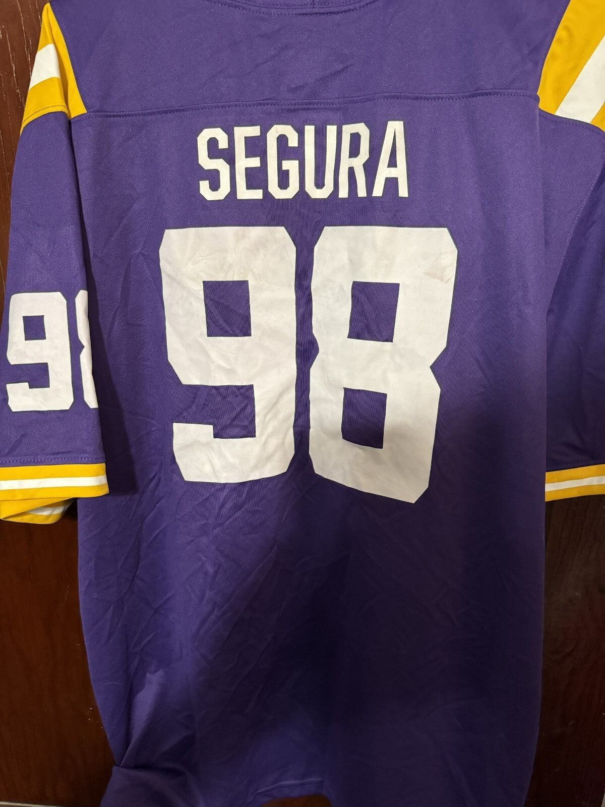 LSU Tigers Nike Football #98 Segura Jersey Men Sz XL Purple New With Tags