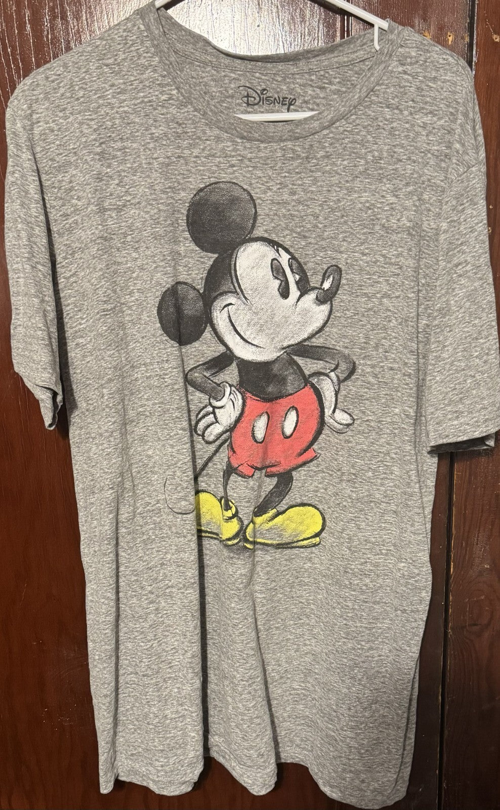 Mickey Mouse Disney T Shirt Gray Men's Size XL