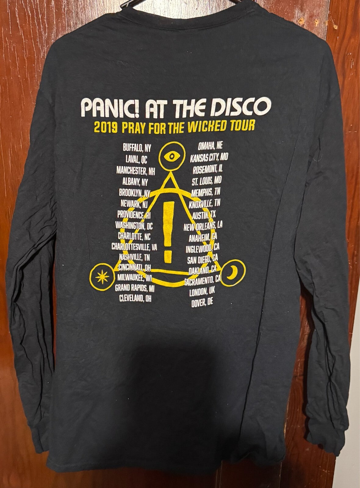 Panic! At the Disco 2019 Tour Concert L/S t-shirt Black Men's size L