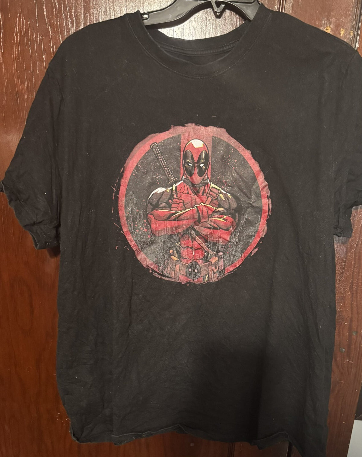 Deadpool Marvel Short Sleeve Tee shirt Men's Sz XL Black