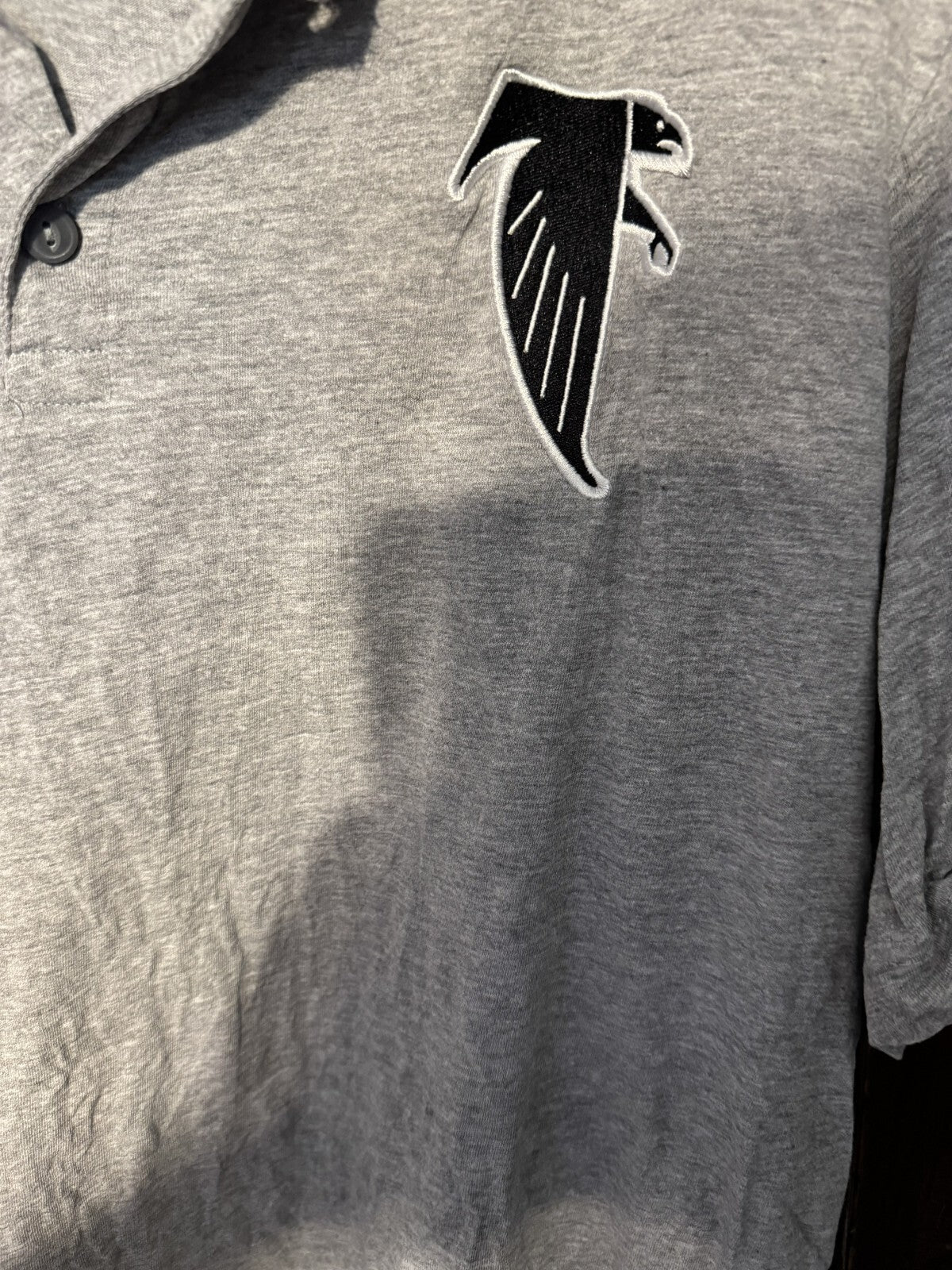 Atlanta Falcons S/S Vintage Logo Henley Men Sz XL Gray
