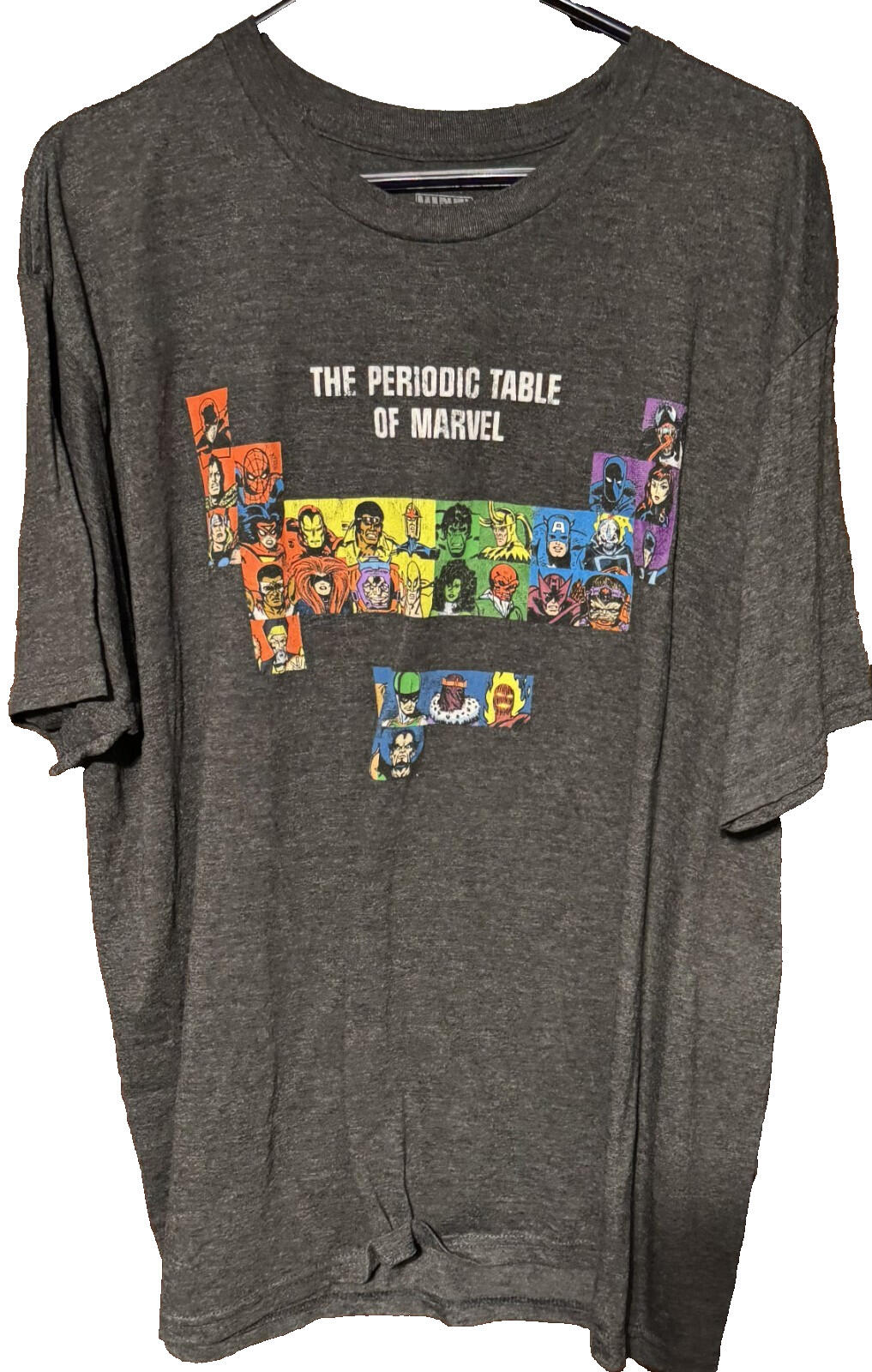 Marvel Periodic Table Avengers Short Sleeve Tee shirt Men's Sz 2XL Black