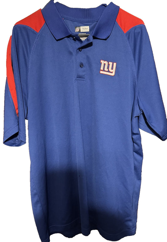 New York Giants Short Sleeve Polo Shirt Men Sz XL Blue