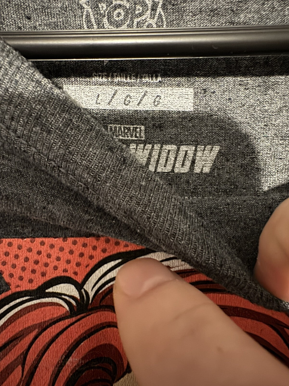 Black Widow Marvel Avengers Funko Pop Tee Men Sz L Gray