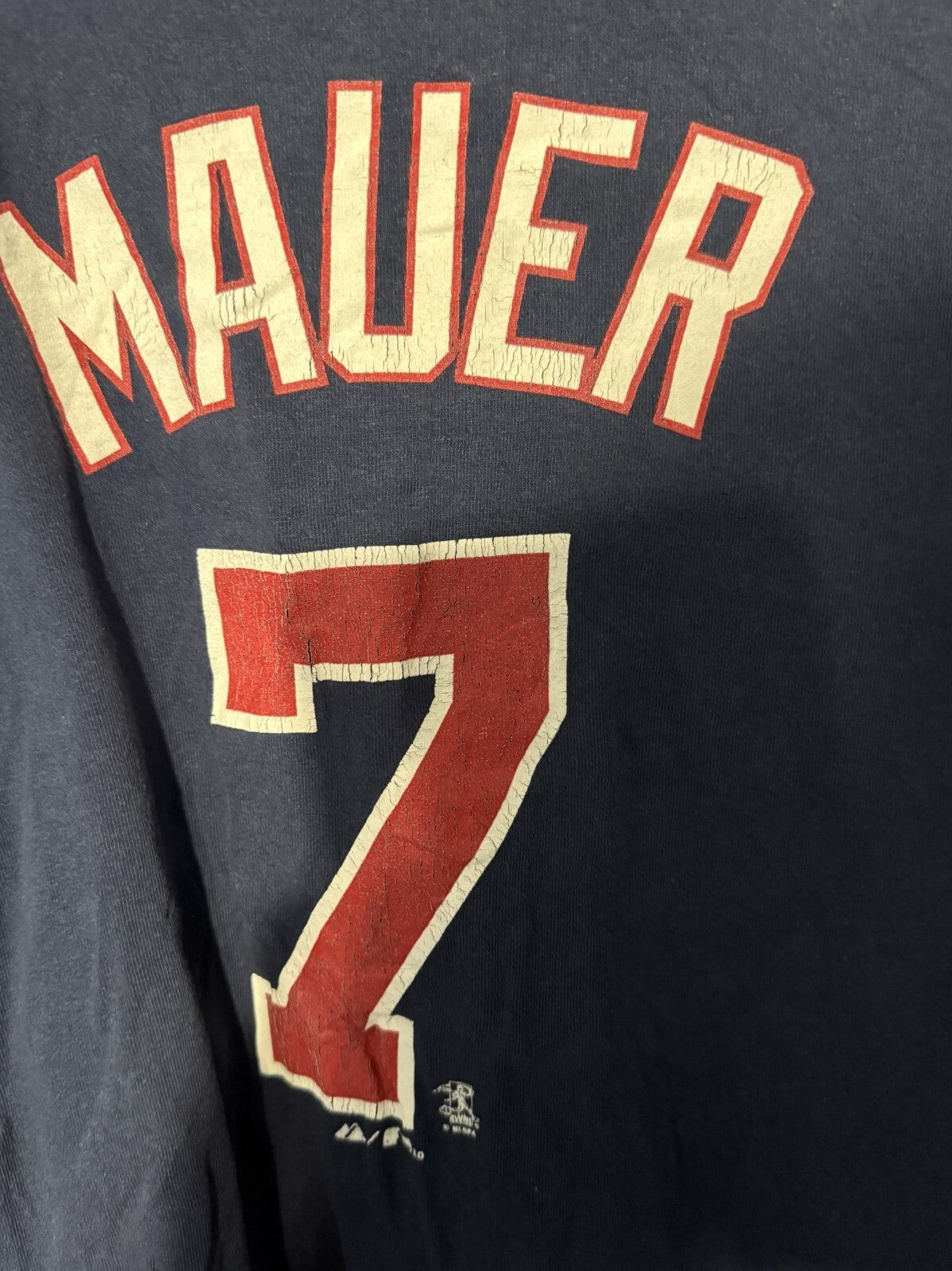 Minnesota Twins Joe Mauer Majestic T-shirt Blue Kid's Sz XL