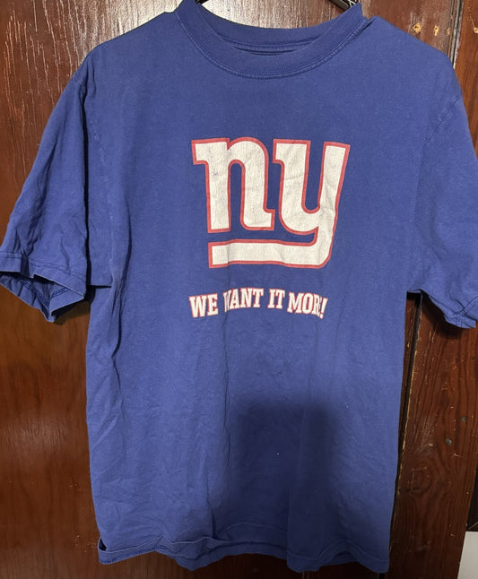 New York Giants Vintage 2007 Reebok T-Shirt Men Size M Blue