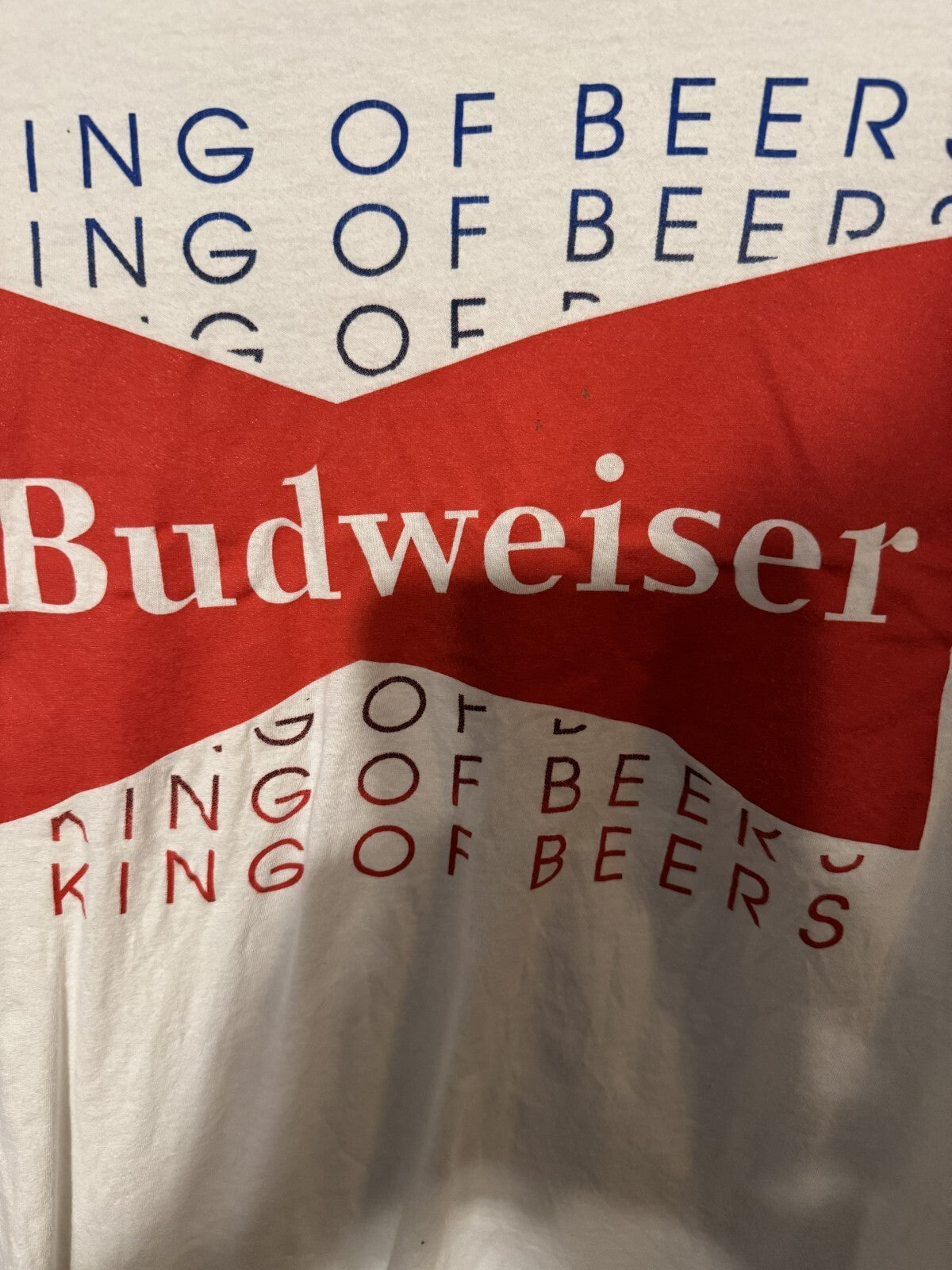 Budweiser King of Beers White Vintage Tee Shirt Men Size XL