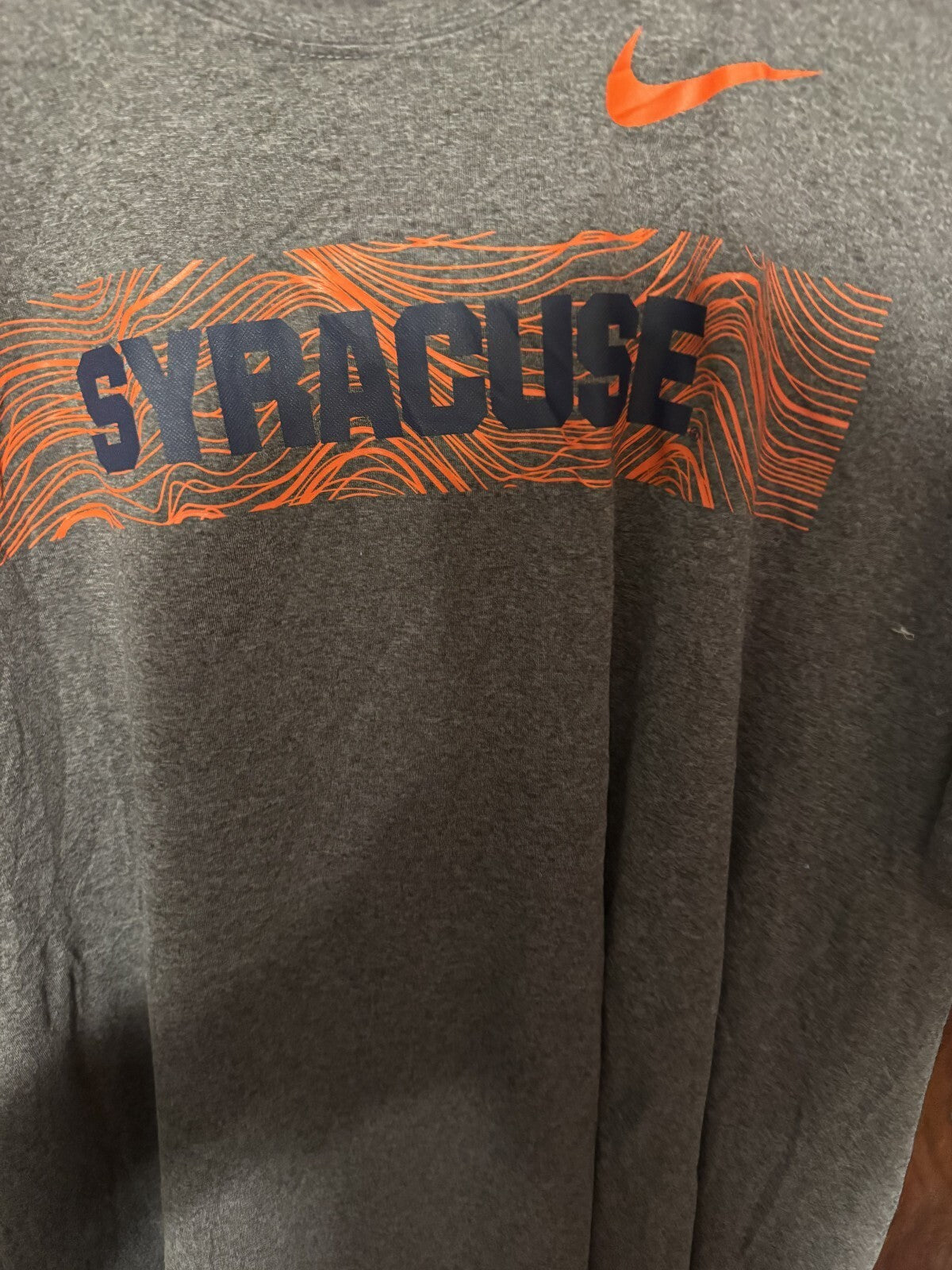 Syracuse Orangemen Nike L/S Logo T-Shirt Men's XXL Gray