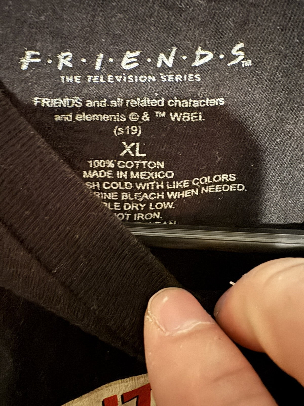 Friends NBC TV Show Central Perk T Shirt Black Men's Size XL
