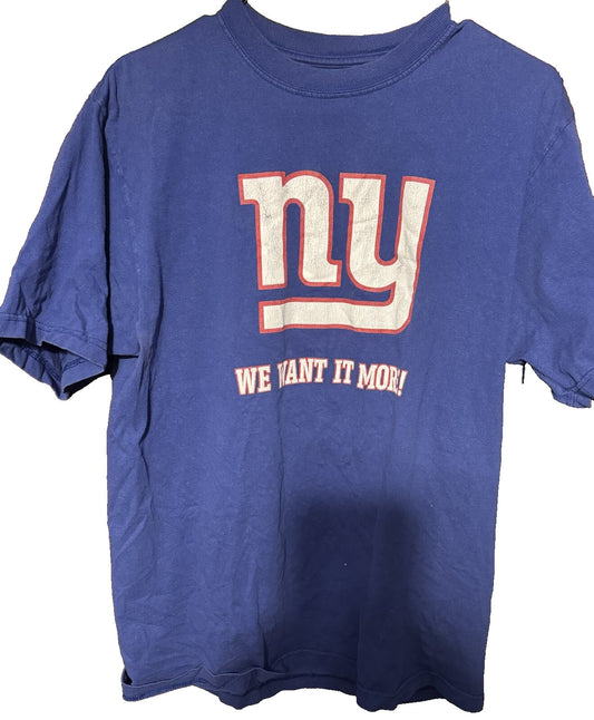 New York Giants Vintage 2007 Reebok T-Shirt Men Size M Blue