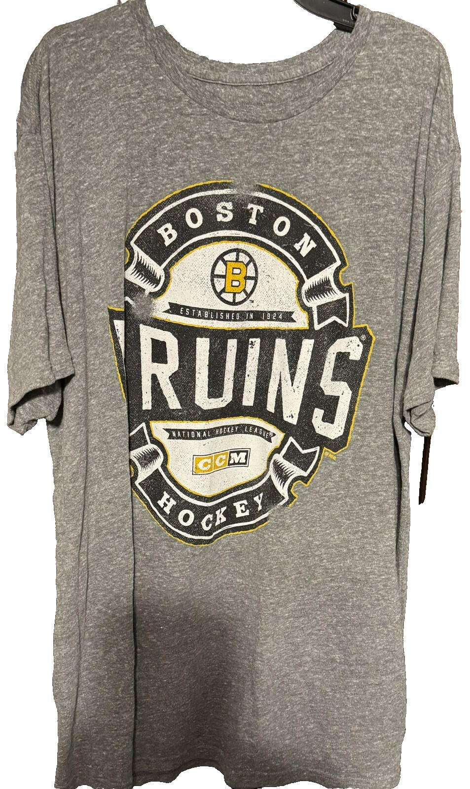 Boston Bruins CCM Gray T-shirt Men's Sz XL