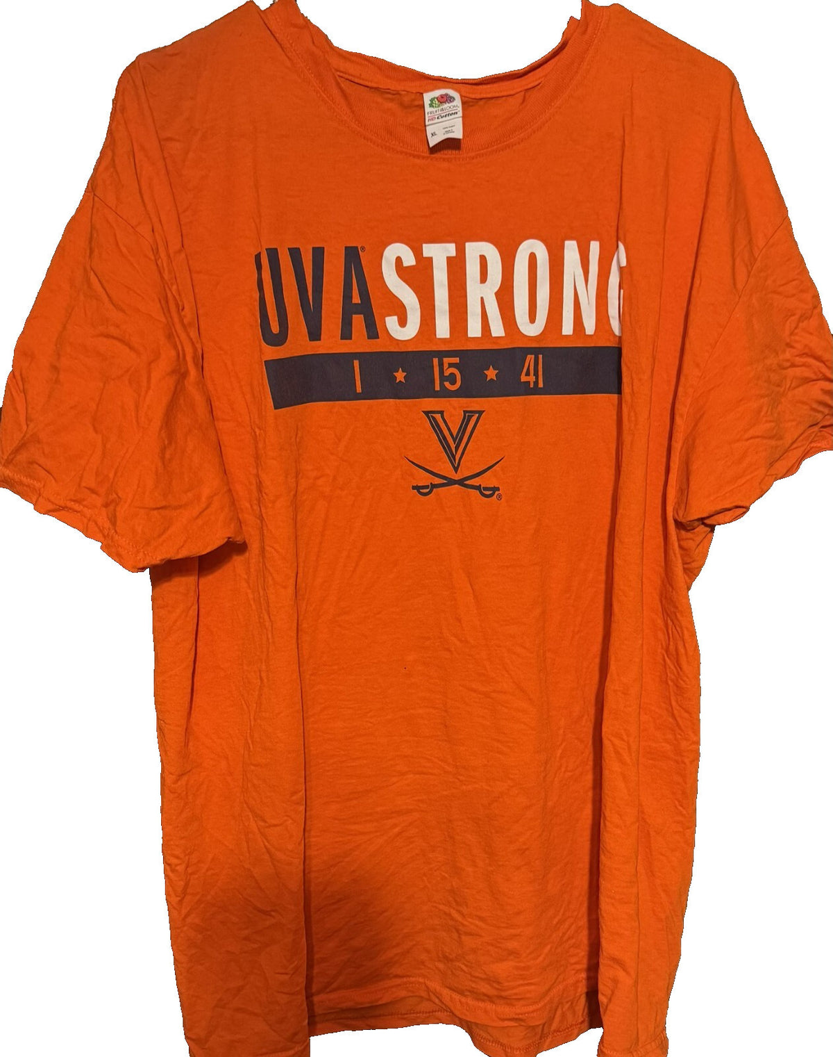 Virginia Cavaliers UVa Strong T-shirt Orange Men's Size XL