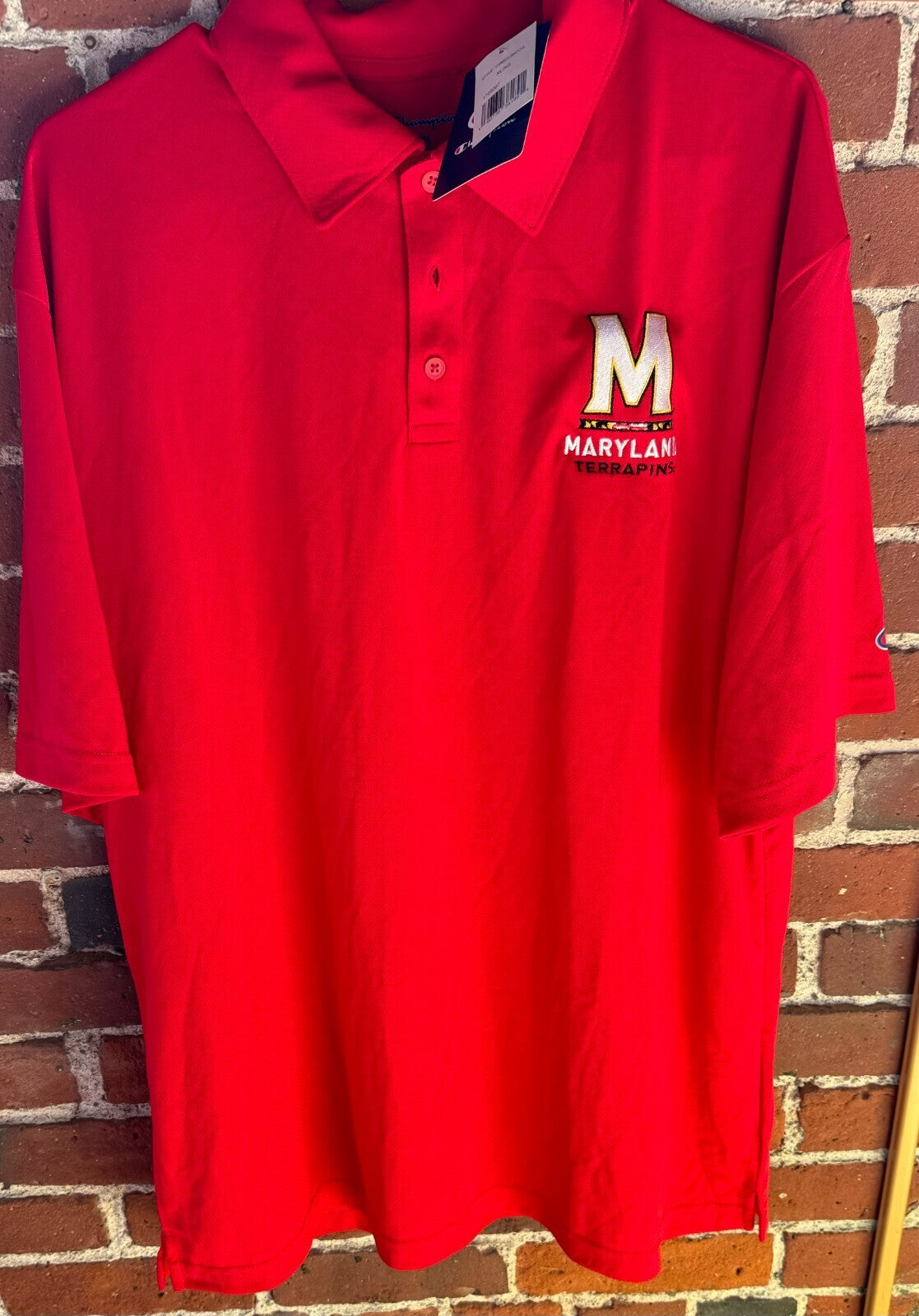 Maryland Terps Champion Men XL Polo Shirt NEW WITH TAGS Red