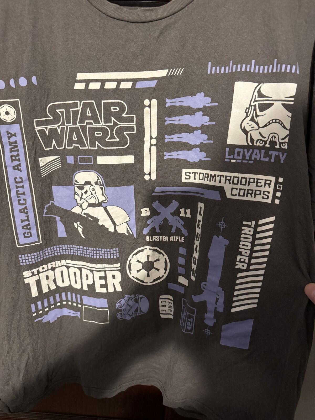 Star Wars Logo Storm Trooper T-Shirt Men's Size XL Gray