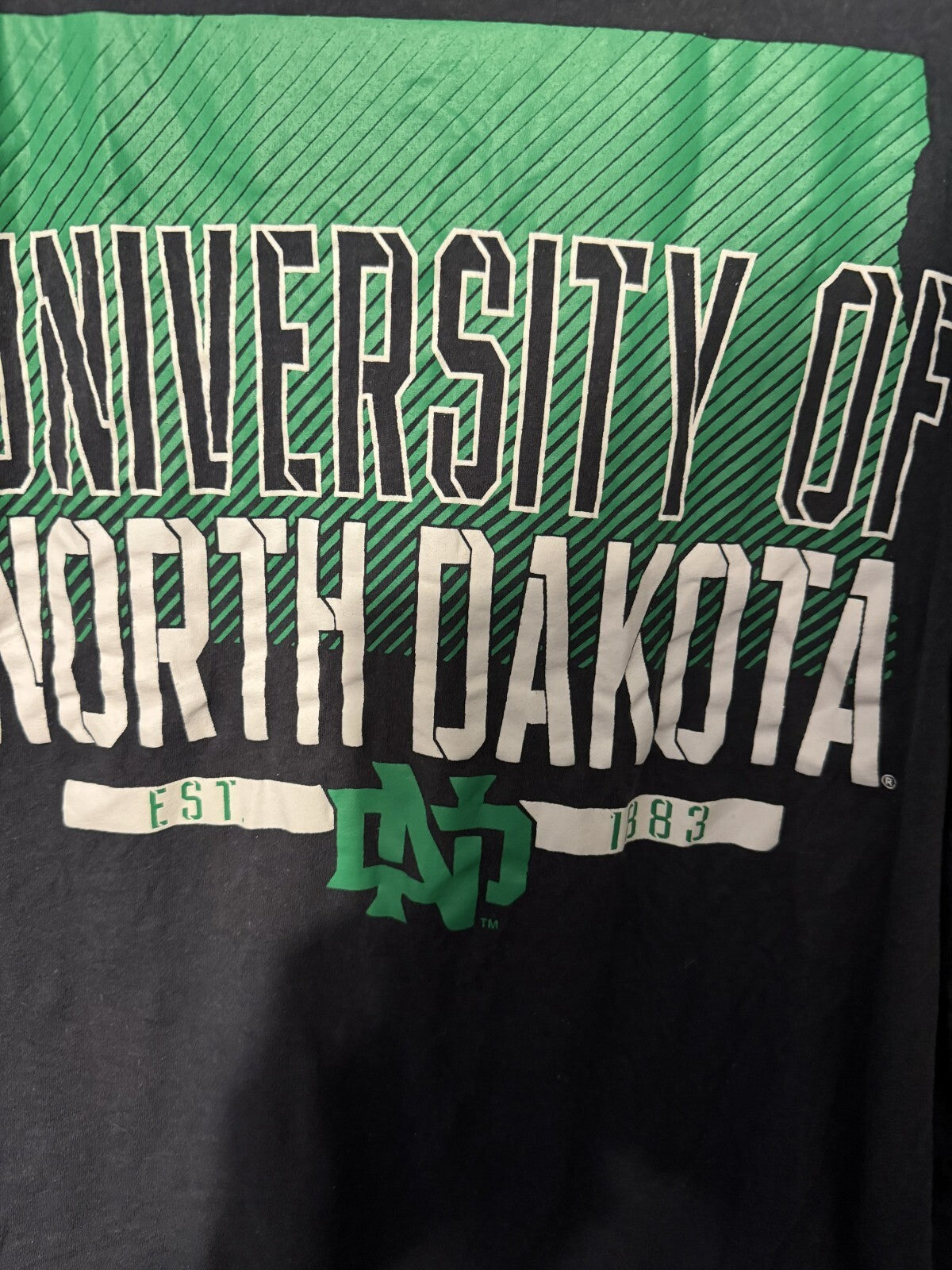 North Dakota Fighting Hawk Men Size L J America T-Shirt Gray