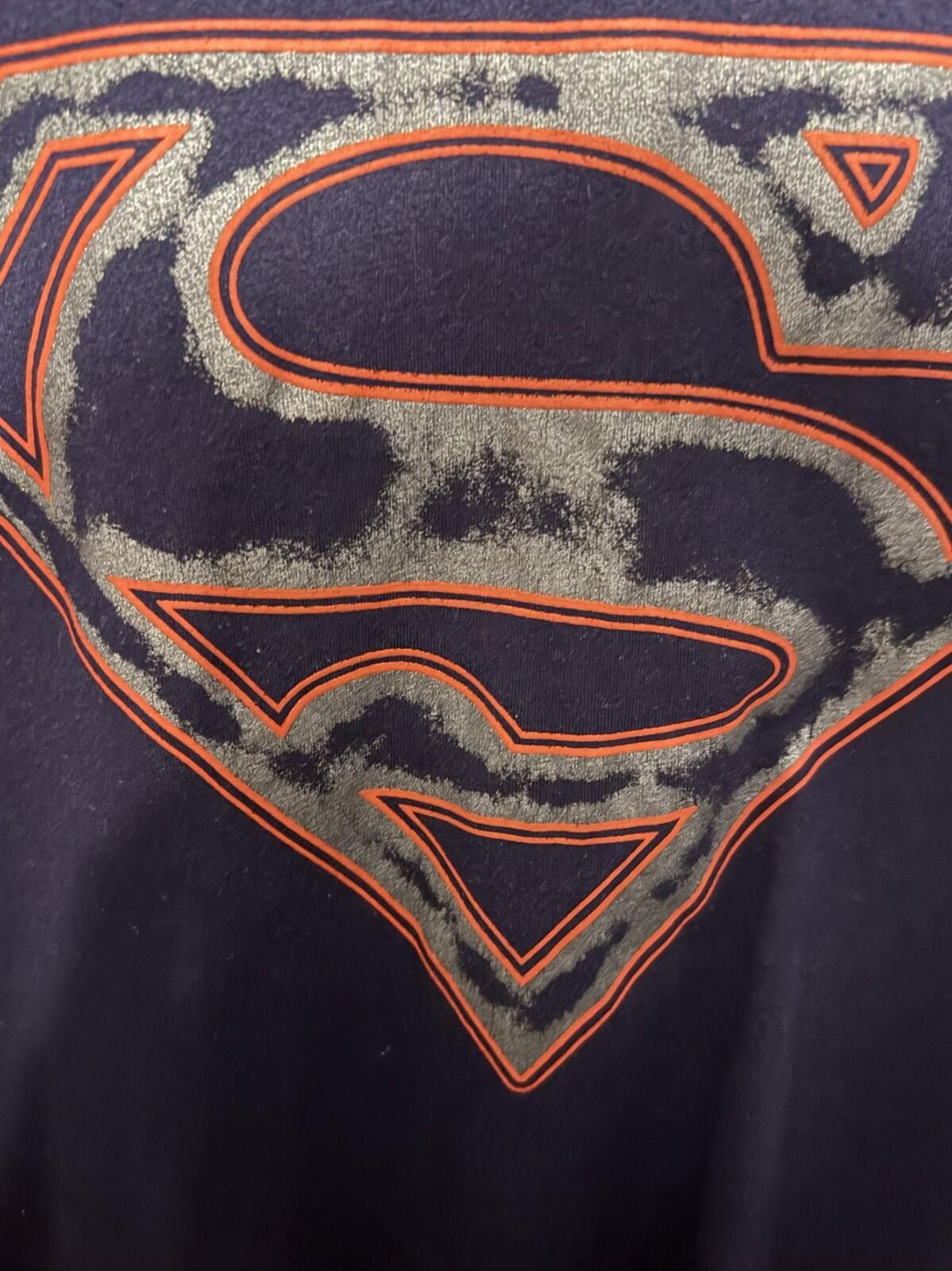Superman L/S T-Shirt Men Sz L Blue DC Comics