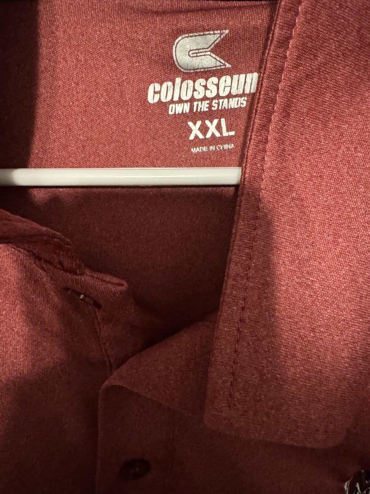 UMass Minutemen Polo Colosseum Men's XXL Red Massachusetts