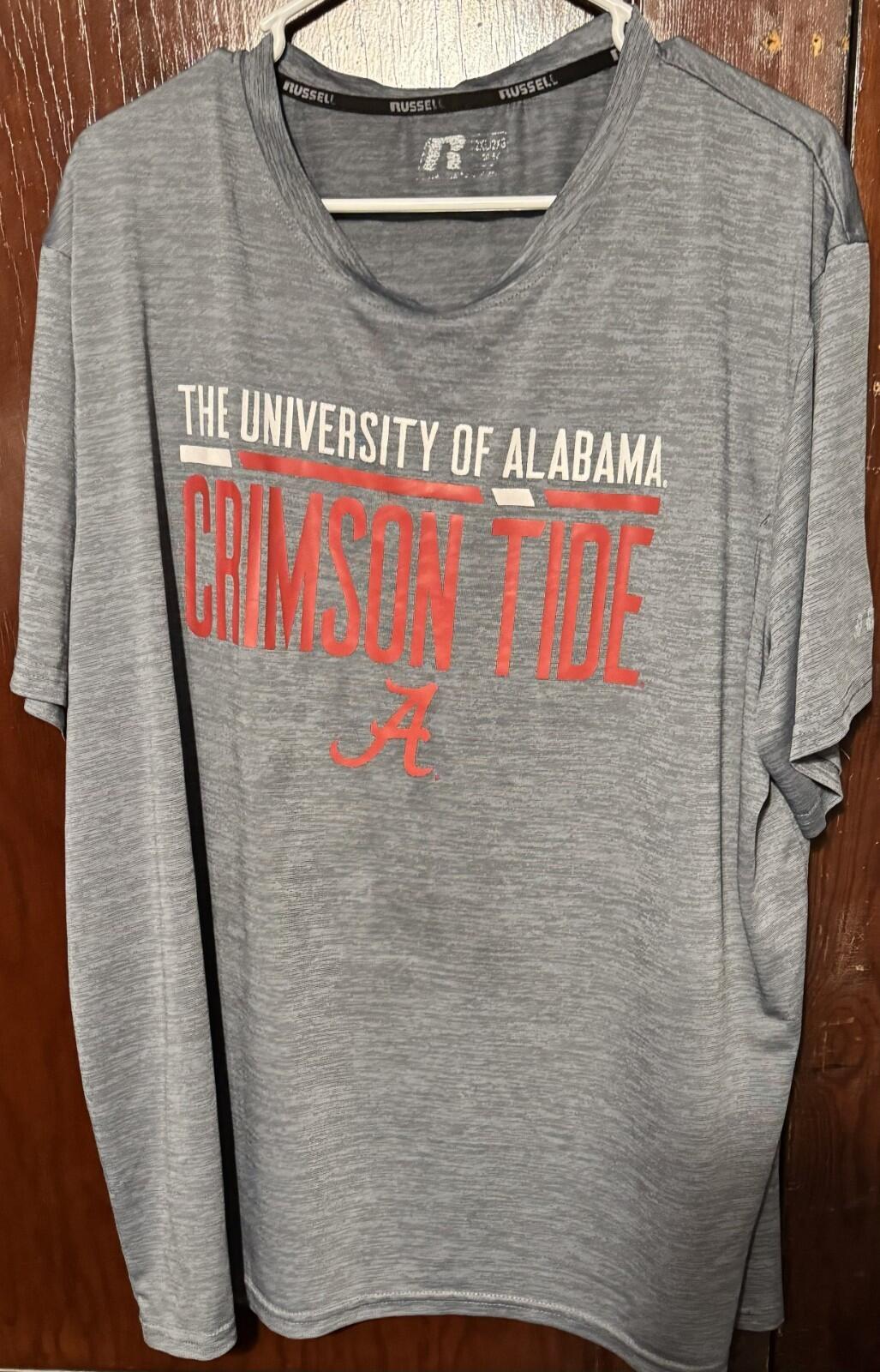 Alabama Crimson Tide Russell Athletic TShirt Gray Men Sz 2XL
