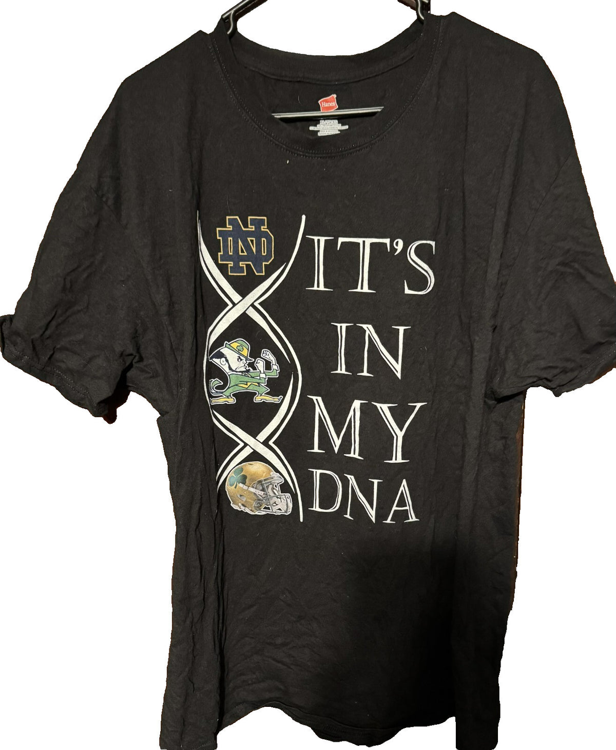 Notre Dame Fighting Irish Black Vintage It's In My DNA tee Size XL
