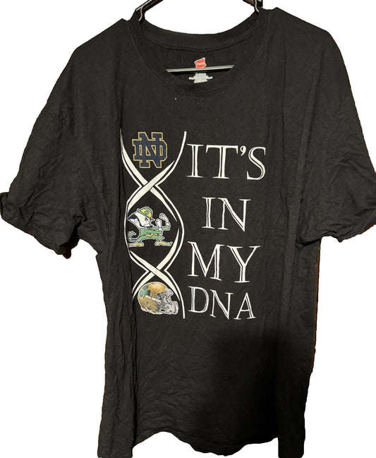 Notre Dame Fighting Irish Black Vintage It's In My DNA tee Size XL