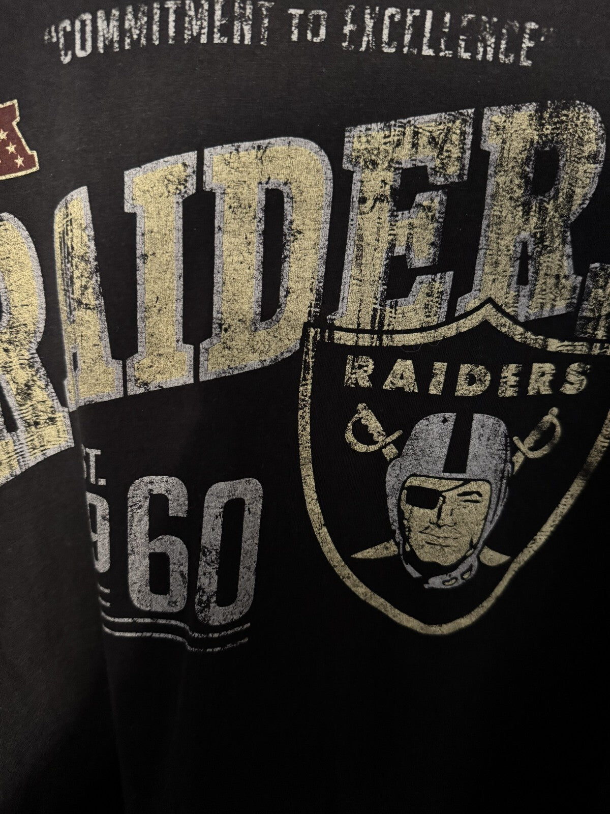 Las Vegas Oakland LA Raiders NFL Black Tee Men sz L ?