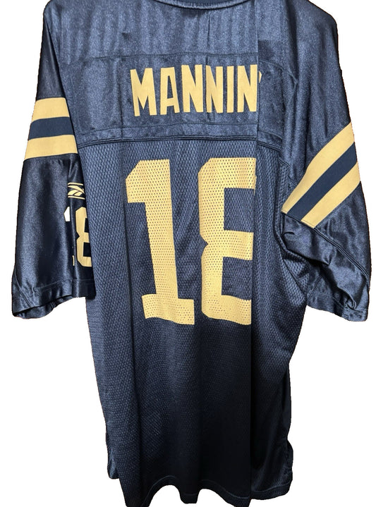 Indianapolis Colts Peyton Manning Reebok Jersey Men XL Blue
